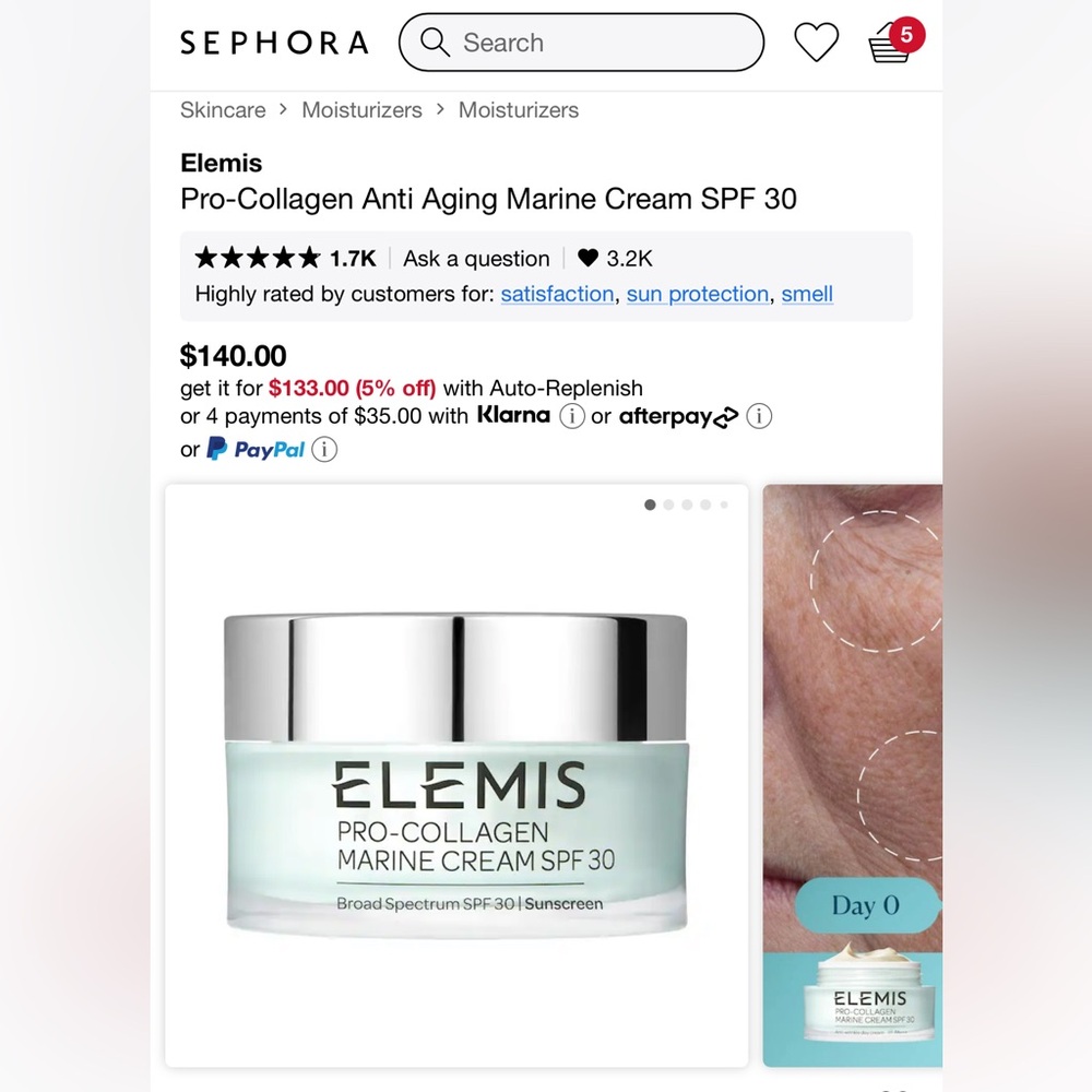 ELEMIS
PRO-COLLAGEN
MARINE CREAM SPF 30